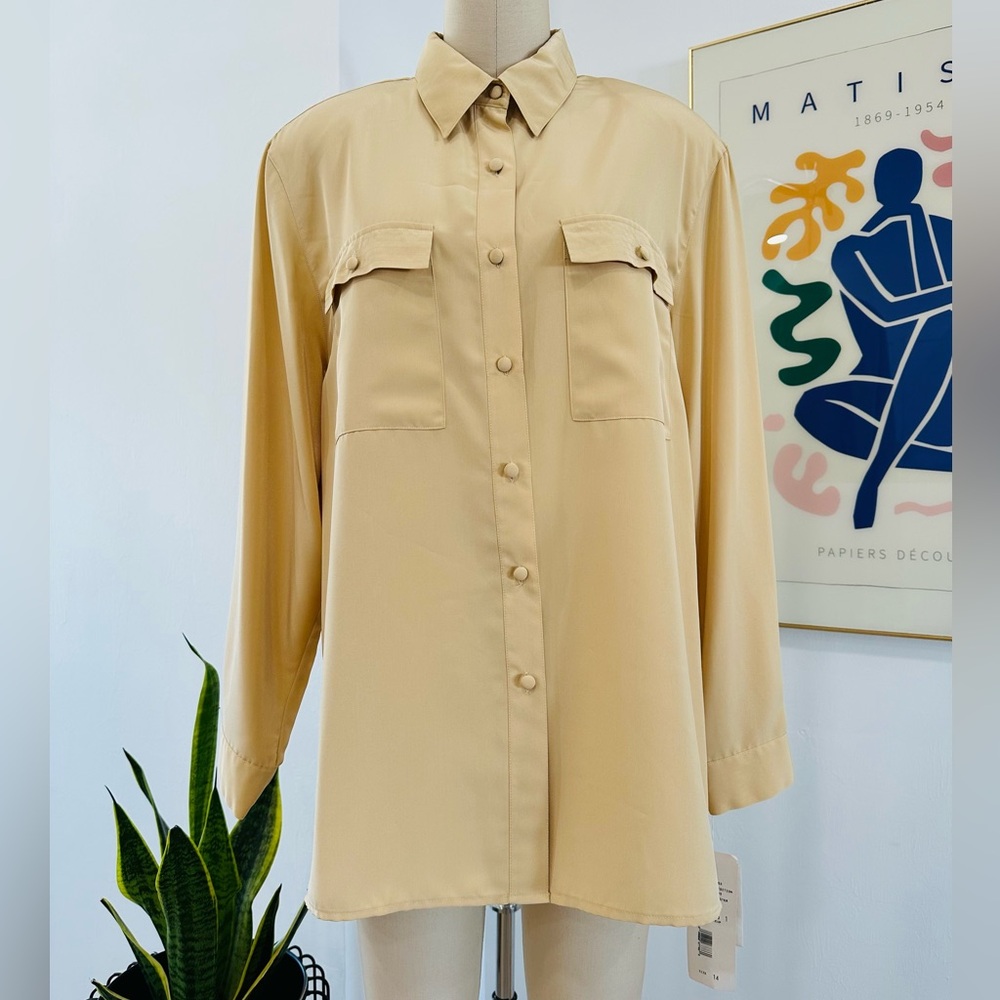 Vintage 80’s Button Down Long Sleeve Blouse